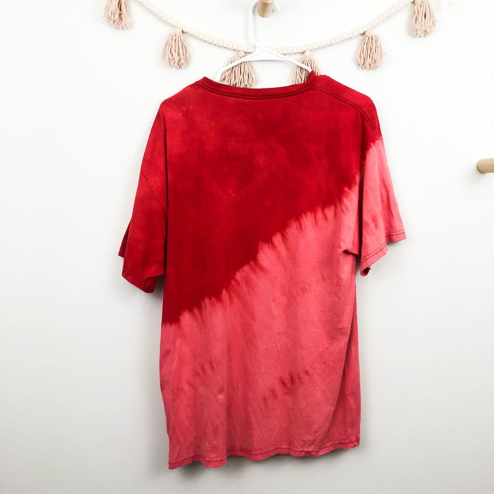USA Sonoma Red Bleached Dip Dye Oversized Tee - Picture 2 of 6